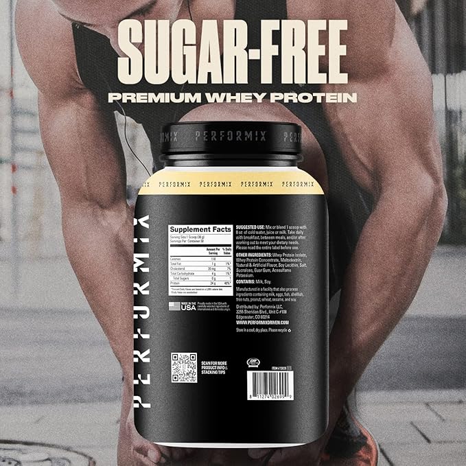 PERFORMIX - Whey Protein Isolate Blend - 24g of Protein - 5.4g of BCAAs - 110 Calories - Muscle Building &amp Post Workout Recovery - 100% Whey Protein Powder - 1.98 lbs - 30 Servings - Vanilla