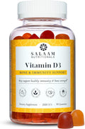 Salaam Nutritionals - 2000 Iu Vitamin D3 Vitamin D3 Gummies for Adults Bone Teeth and Immunity Support 90 Count 1 Pack