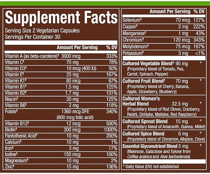 plnt Fermented Whole Food WomenaTMs Multivitamin (60 Vegan Capsules)