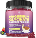 Kids Magnesium Gummies Magnesium Glycinate Gummies 400mg/200mg with L-Theanine Chamomile Vitamin B6 D3 for Kids Relaxation &amp Zzz Support Nerve Bone - Sugar Free Mixed Berry Flavor 60ct