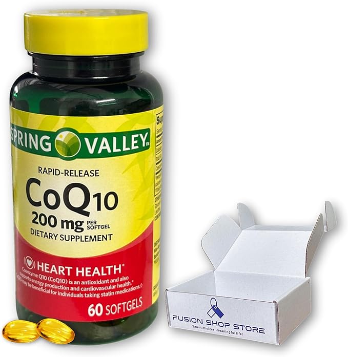Coq10 200mg- Rapid Release 60 softgels (Pack of 1) Boxed by Fusion Shop Store