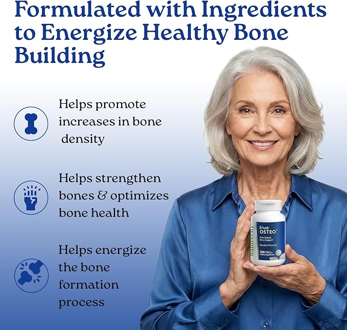 NatureCity True-Osteo Plant-Based Supplement for Bone Strength | AlgaeCal Calcium &amp Magnesium Plant-Based Vitamin D3 Vitamin K2 Silicon| Gentle on Stomach (120 Veggie Capsules) (Pack of 2)