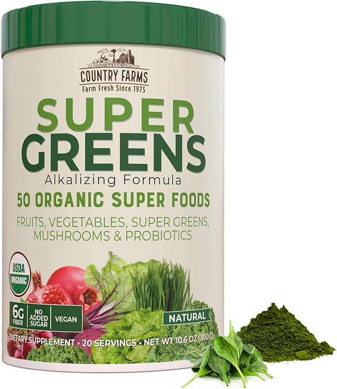 Purely Inspired Plant Based Organic Vegan Protein Powder for Women &amp Men 22g of Plant Protein Pea &amp Country Farms Super Greens Powder Natural Flavor 50 Organic Super Foods USDA Organic Drink
