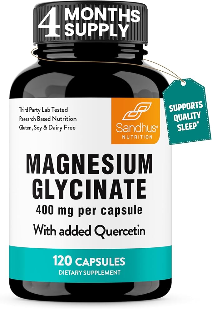Sandhu's Zinc Quercetin &amp Magnesium Glycinate Complex with Quercetin Capsules | Supports Immune Muscle Health &amp Quality Sleep