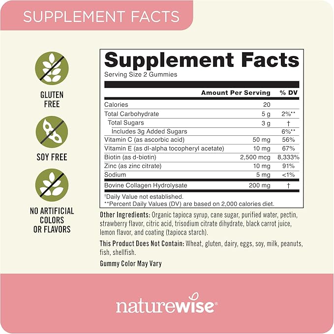 NatureWise Vitamin D3 5000IU (125mg) 360-Count + Collagen Gummies with Biotin &amp Vitamin C E 60-Count - Bundle for Immune &amp Bone Hair Skin Nails Support - Gluten Free Soy Free Non-GMO