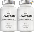 Amen Leaky Gut Supplement - Advanced Formula with Bioavailable L Glutamine Zinc Turmeric DGL Licorice Root - Marshmallow Root - Probiotics &amp Fermented Prebiotics - Vegan Non-GMO - 2-Pack