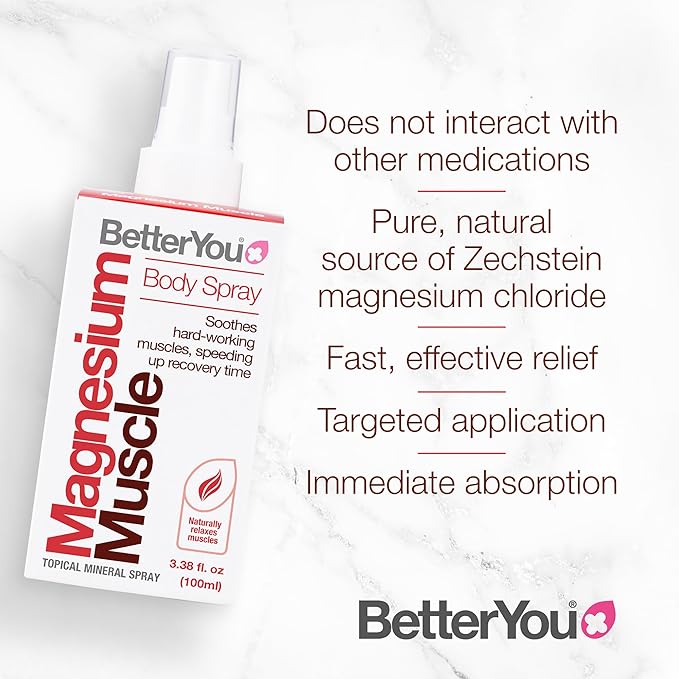 BetterYou Muscle and Joint Bundle - Magnesium Joint and Magnesium Muscle Body Spray - Essential Oils Spray Soothes Tired Muscles Instantly - 2 pc
