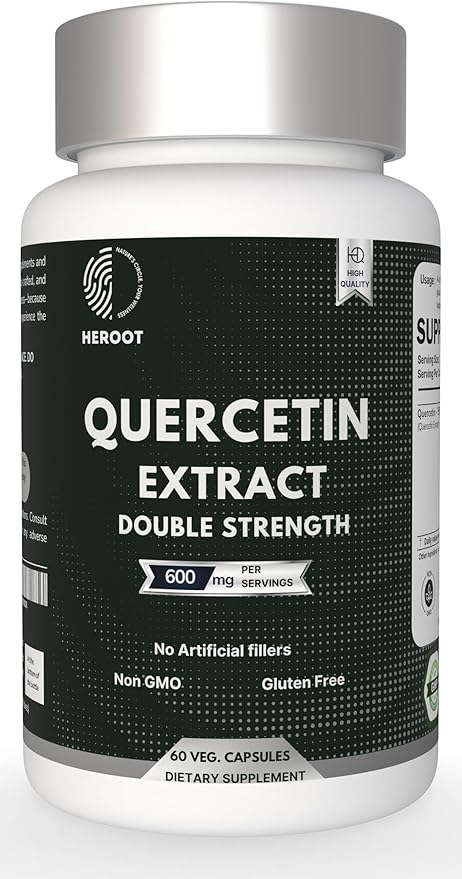 Quercetin Extract Capsules Non-GMOGluten-Free Vegetarian Supports Overall Health Strength Energy (120 Capsules)