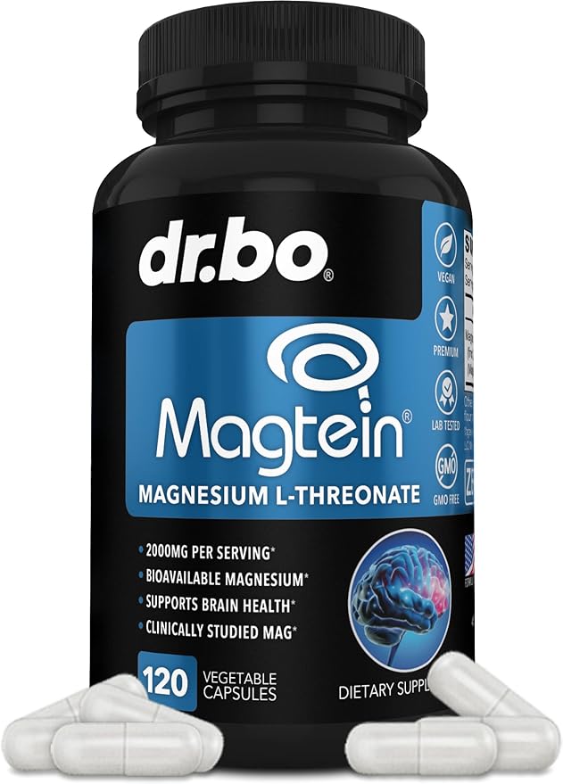 Magnesium L-Threonate Magtein Capsules - Magtein Magnesium L-Threonate 2000mg Supplement Capsules for Brain Health Memory Sleep &amp Cognitive Support - Pure Treonato de Magnesio Supplement - 120 C