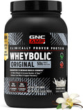 GNC AMP Wheybolic Clinically Proven Protein Powder 50g Whey Protein BCAA Leucine Increases Muscle Strength Muscle Building 3rd Party Tested Gluten Free Classic Vanilla 13 Servings