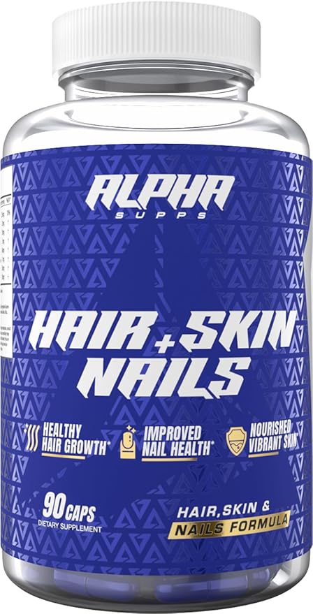 Alpha Supps Hair Skin and Nails Supplement for Women - Vibrant HSN Health and Strength with Biotin Collagen and Vitamins to Support Hair Growth Thickness and Skin Radiance - 90 Capsules