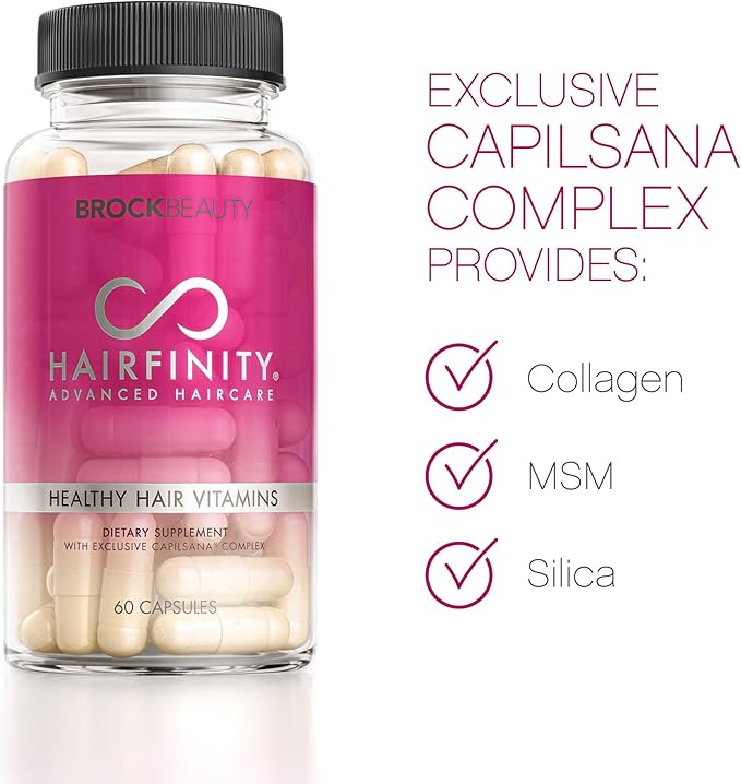 Hairfinity Hair Vitamins - Scientifically Formulated with Biotin Amino Acids and a Vitamin Supplement That Helps Support Hair Growth - Vegan - 60 Veggie Capsules (1 Month Supply)
