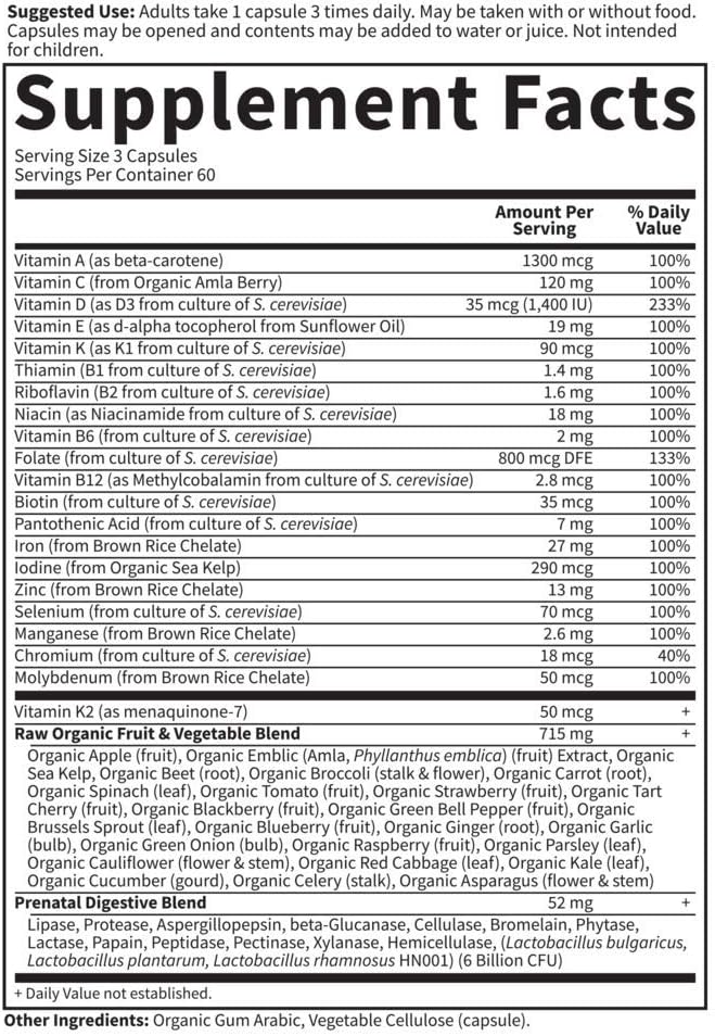 Garden of Life Vitamin Code® RAW Prenatal™ 180 Vegetarian Capsules (Pack of 2)