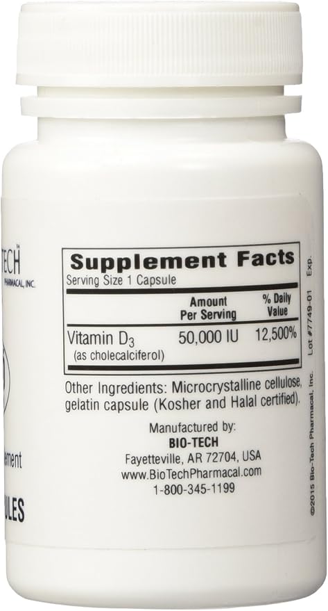 BioTech Pharmacal - D3-50 (50000 IU) - 100 Caps (FFP)