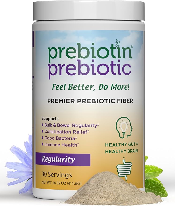 Prebiotin Prebiotic Regularity – 14.52 oz – 30 Servings – Supports Digestive Health &amp Bowel Regularity - Balances Gut Microbiome Boosts Your Own Probiotics &amp Promotes Soft Stool