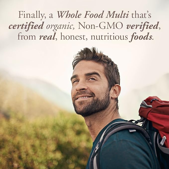 Garden of Life Organics Whole Food Multivitamin for Men 120 Tablets Vegan Mens Vitamins and Minerals for Health and Well-Being Certified Organic Vegan Multi