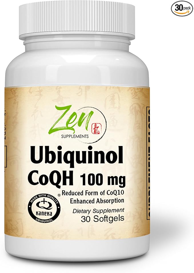 Zen Supplements Ubiquinol Coq H 100mg - 30-Softgel