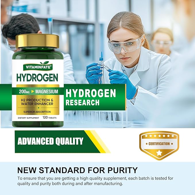 Hydrogen Water Tablets with Magnesium &amp Electrolytes 240 Tablets | H2 Molecular Hydrogen Supplement to Support Energy Brain Health Metabolism &amp Healthy Aging
