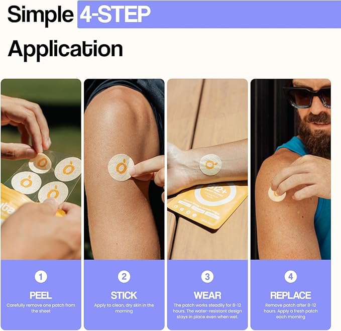 Premium High Dose NAD+ Patches for Women and Men – 5X Stronger - A New Kind of NAD+ Patch for Daily Energy &amp Focus – Wellness Patches - Water Resistant Vegan Extra Strong 30 pack 1 Months Supp