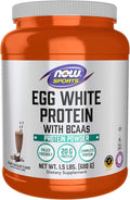 NOW Foods Sports Nutrition Egg White Protein 20 g With BCAAs Creamy Chocolate Powder 1.5-Pound