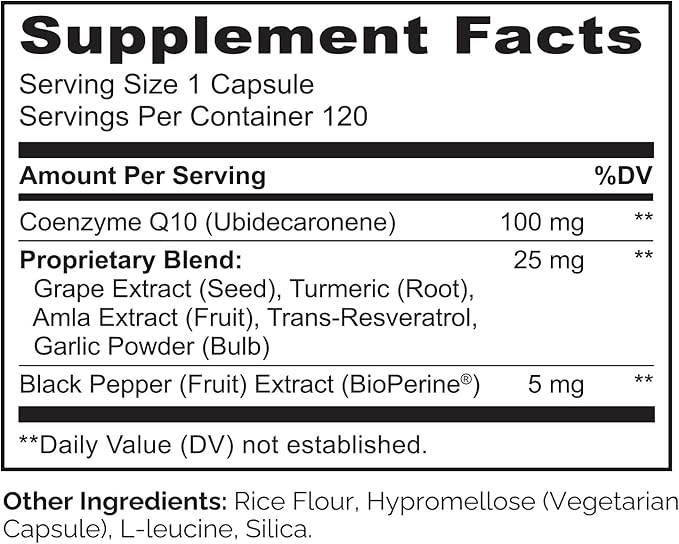 NATURELO Whole Food CoQ10 Supplement 120 Veg Capsules Heart Health Blend Powerful Antioxidant CoQ10 100mg Supports Energy Production