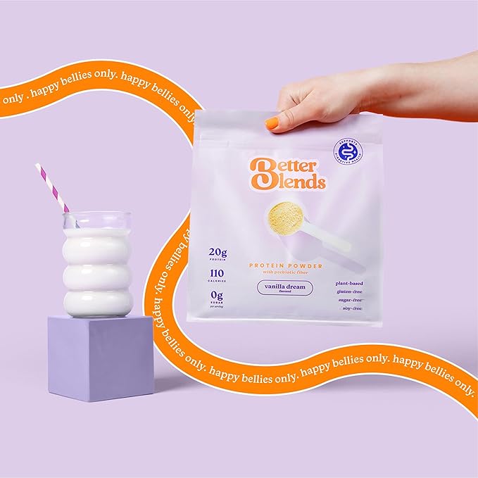 Gut-Friendly Protein Powder for Sensitive Stomachs Low FODMAP 20g Vegan Pea &amp Rice Protein with Prebiotic Fiber Dairy-Free Gluten-Free No Sugar Vanilla Dream and Chocolate Swirl