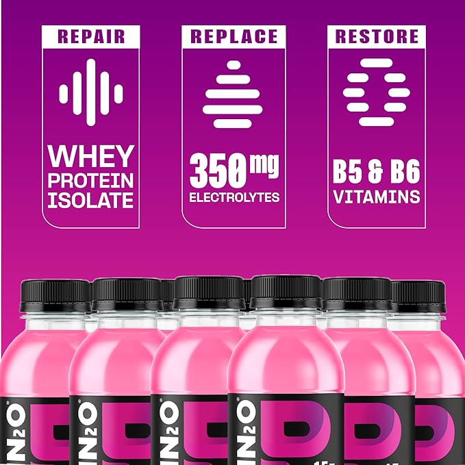 Protein2o Hydration Drink - 2-in-1 Liquid Clear Whey Protein Isolate and Electrolyte Drink - 15g Protein Vitamins B5 B6 - Post-Workout Recovery - 16.9 Fl Oz - 12 Count Dragon fruit Blackberry