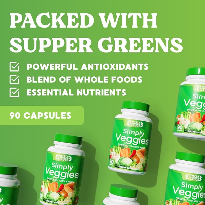 Simply Nature's Pledge - Made with Whole Food Superfoods Packed with Beta Carotene &amp 18 Different Vegetables - 100% Soy Free