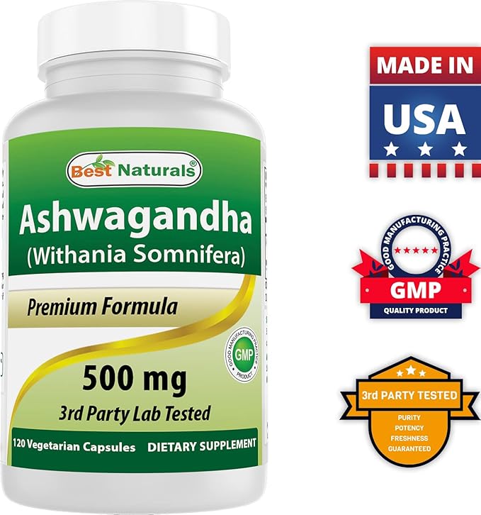 Best Naturals MK-7 Vitamin K2 100 mcg &amp Ashwagandha Extract 500 Mg