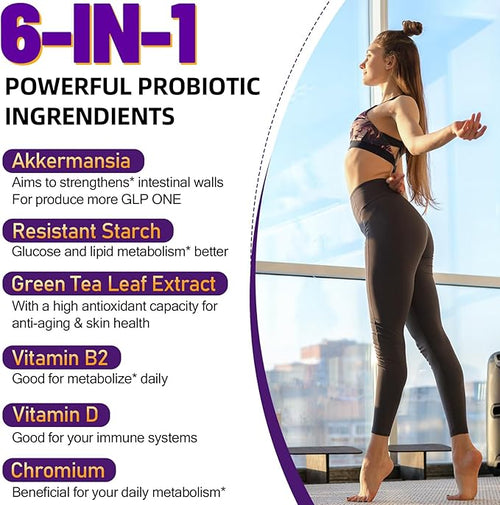 Akkermansia Supplement - 300 Billion AFU Akkermansia Muciniphila Akkermansia Probiotic for Women &amp Men for Boost  Digestive Gut Immunity Enhances Gut Lining Function &amp Intestinal Walls