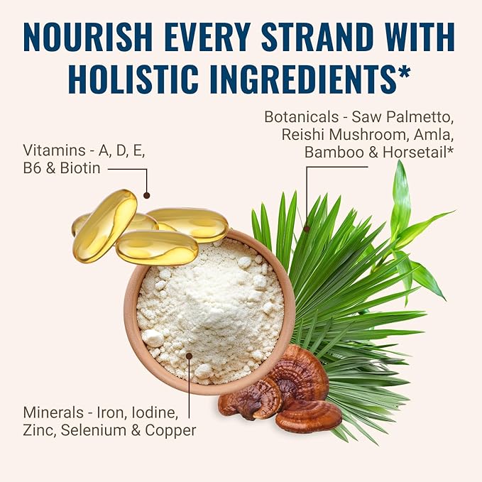 Hair La Vie Live Conscious Clinical Formula Hair Growth Vitamins for Women and Men w/Biotin Collagen &amp Saw Palmetto (Pack of 1)