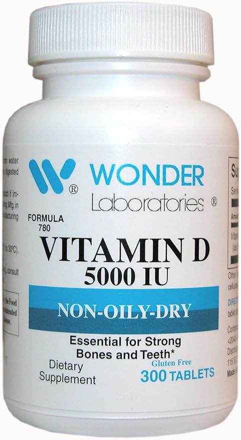 Wonder Laboratories Vitamin D-3 5000 Iu Dry Vitamin D-3 Nutritionally Supports a Healthy Immune System Strong Bones and Teeth