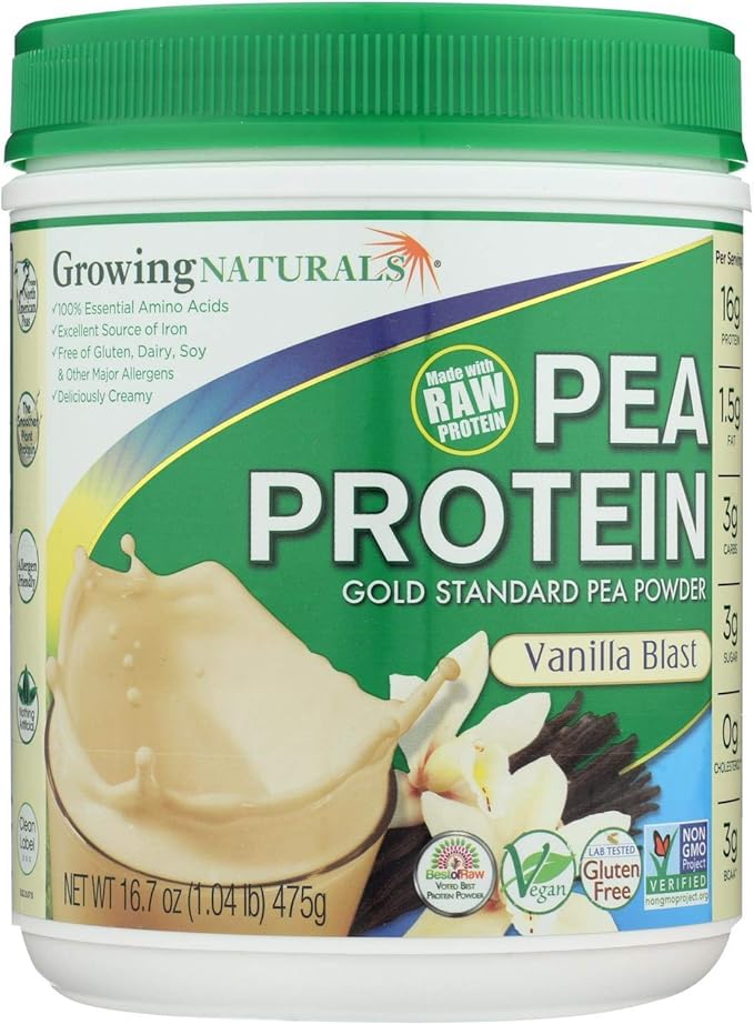 Growing Naturals Yellow Pea Protein - Vanilla Blast - 16 oz