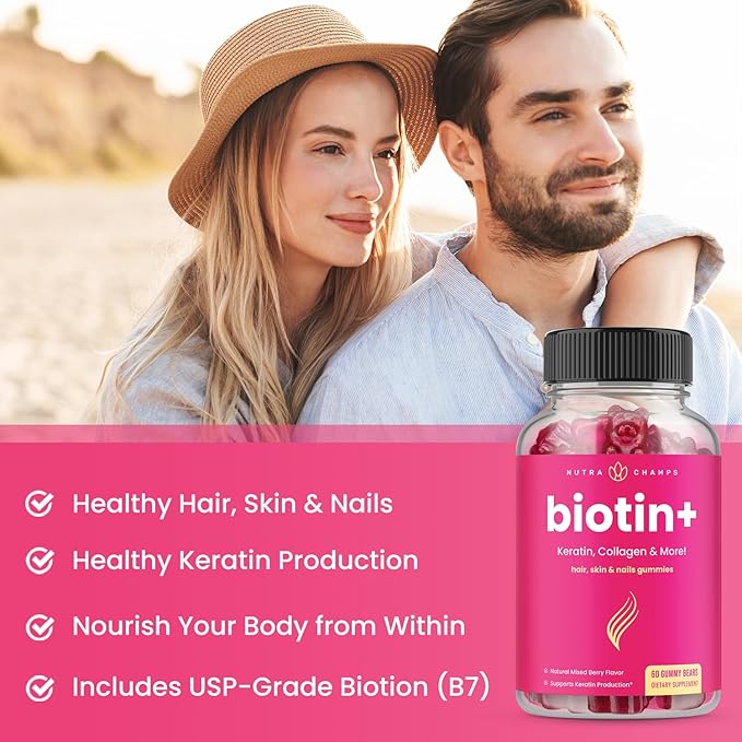 NutraChamps Complete Biotin Bundle for Hair Skin &amp Nails. Biotin &amp Biotin+