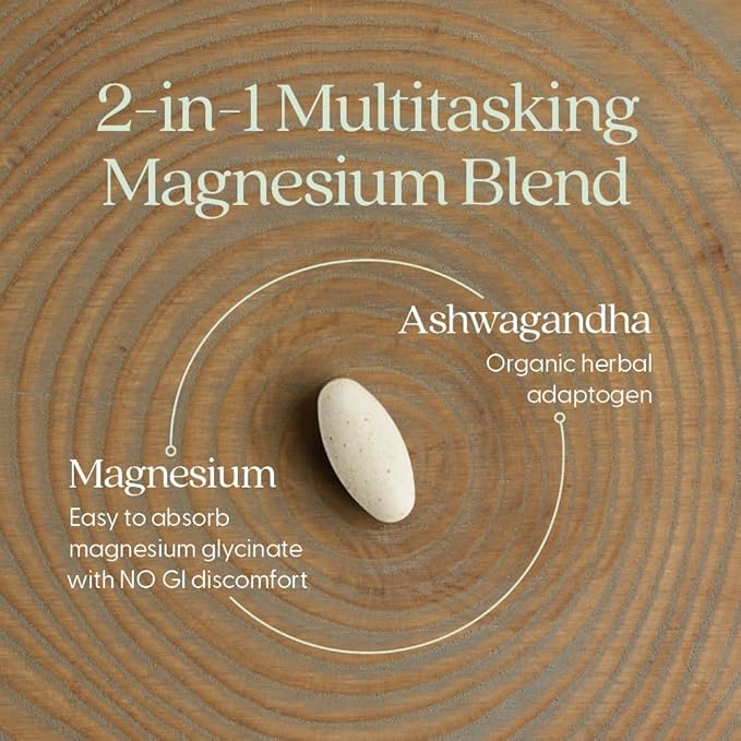 New Chapter Magnesium + Ashwagandha Supplement 325 mg with Magnesium Glycinate for Muscle Relaxation &amp Recovery Heart Nerve &amp Bone Health 2.5X AbsorptionNon-GMO-90 ct (3 Month Supply)(Pa