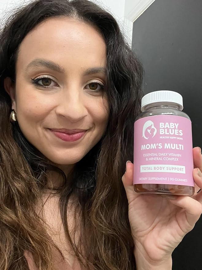 Baby Blues Mom's Multi Daily Multi-Vitamin Gummies for Moms Complete Daily Support Energy &amp Mood Enhancer Immunity &amp Wellness Blend Supports Hair Skin &amp Nails Gentle &amp Easy to Di