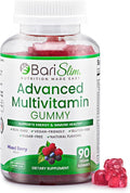 BariSlim Advanced Bariatric Multivitamin Gummies - Specially Formulated Bariatric Vitamins for Patients After Weight Loss Surgery - Supports Energy &amp Immune Health | Mixed Berry (90 Vegan Gummies)