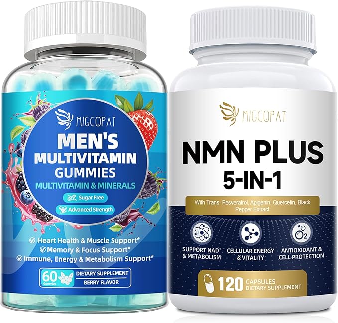 Mens Multivitamins Gummies &amp NMN Supplement Bundle