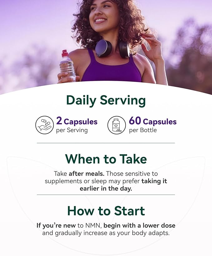 NMN Supplement 500mg 99.9% High Purity Supports NAD+ Levels &amp Cellular Energy 5-in-1 Formula with Resveratrol &amp Astaxanthin Non-GMO Gluten-Free 60 Capsules