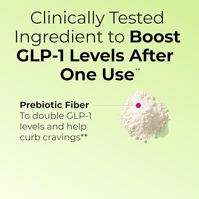 Flatter Me Fiber GLP-1 Booster – Fiber Supplement for Women &amp Men Prebiotics &amp Enzymes for Weight Support Reduce Bloating Double GLP-1 Levels Digestive &amp Gut Health (10 Servings)