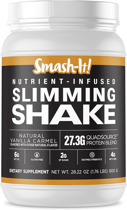 Primal Labs Smash-It Nutrient Infused Low Carb Protein Powder to Help Trim Down Keto Meal Replacement Shake Powder Gluten-Free Whey Protein Powder Delicious Vanilla Flavor 800g
