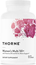 THORNE - Women's Multi 50+ - Comprehensive Daily Multivitamin with Vitamins A B6 B12 C D E K Zinc &amp More - Support Heart Brain Bone &amp Immune Health* - 180 Capsules