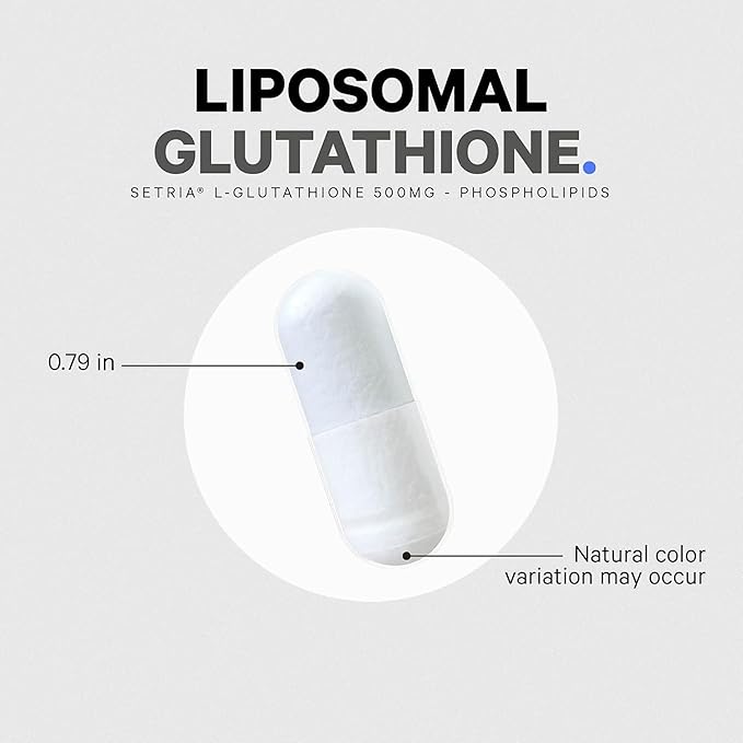 Codeage Liposomal Glutathione Supplement - Pure Reduced Setria L-Glutathione Liposomal Delivery Phospholipid Complex - Encapsulated Glutathione Powder Pills - Vegan Non-GMO - 60 Capsules