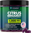 Citrus Bergamot 1000MG Gummies for Women and Men Citrus Bergamot Extract with Berberine CoQ10 Chromium &amp Vitamin C Metabolic &amp Antioxidant Support Sugar Free Vegan Lime Flavor 60 Gummi