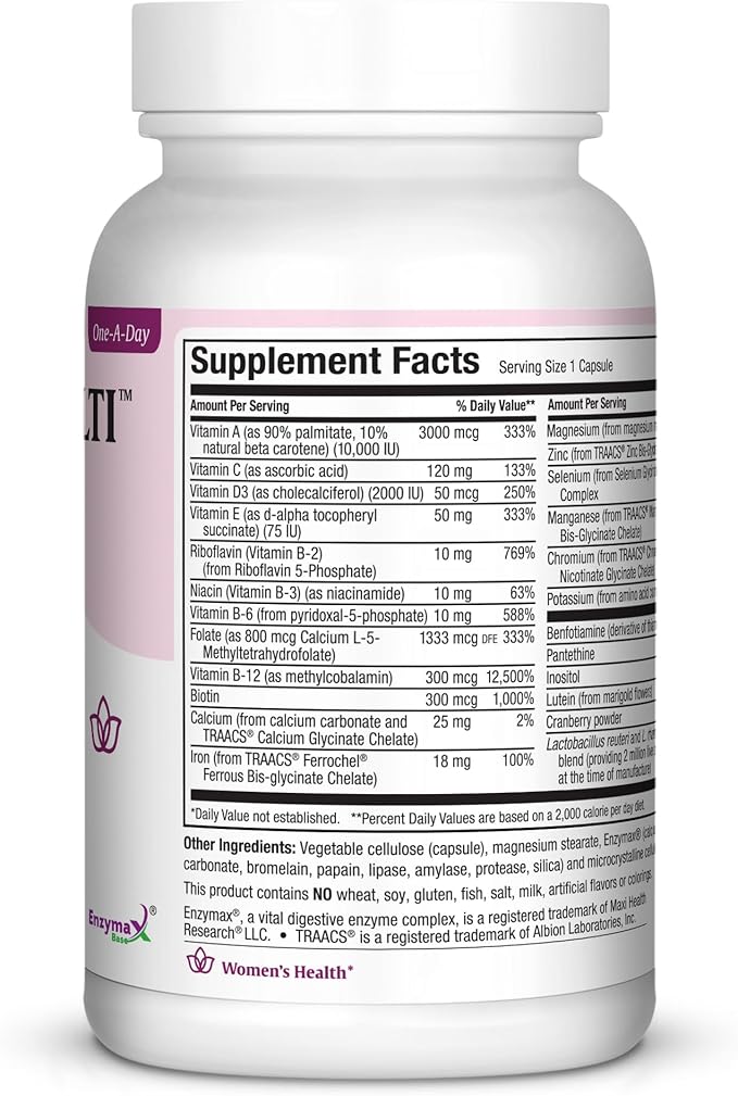 Maxi Health Teen Vitamins for Girls 12-17 + Women’s Daily Multivitamin Bundle with D3 Iron Calcium Biotin Digestive Enzymes &amp Essential Vitamins – Energy Immune Mood &amp Gut Health Support