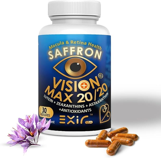 EXIR Eye Supplement | Lutein Saffron Astaxanthin| Supports Eye Health Visual Comfort &amp Focus | 30 Capsules
