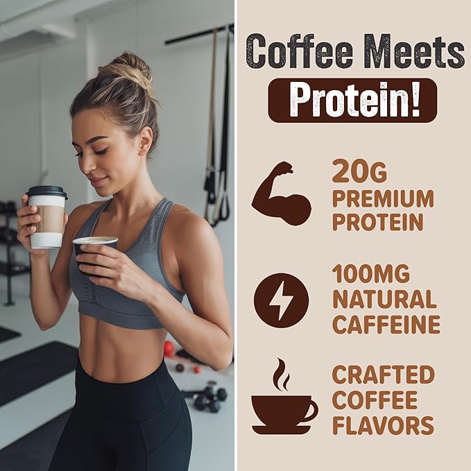 PEScience Select Cafe Protein Coffee Flavored Powder 100mg Caffeine 20g Iced Protein Coffee Powder or Creamer - Iced Mocha 20 Servings