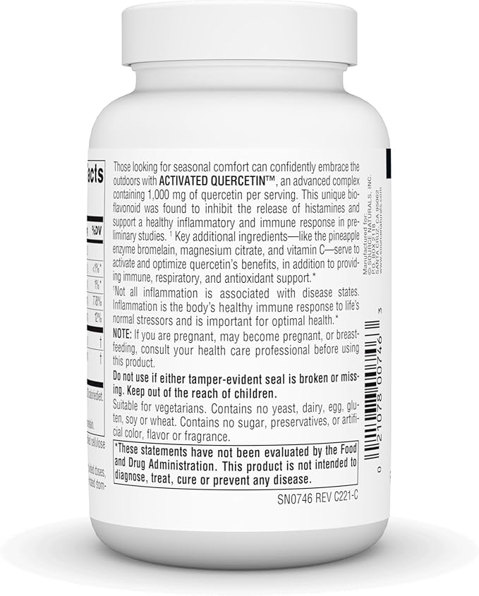 Source Naturals Activated Quercetin - Plant-Derived Bioflavonoid Complex - Seasonal &amp Immune Defense - 100 Tablets