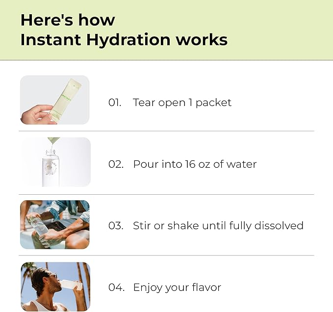 Instant Hydration Electrolytes Powder Packets - Lemon Lime Drink Mix - Zero Sugar - Keto Vegan Gluten-Free Non-GMO - Boost Recovery Brain Health Muscle &amp Tissue Support- 30 Sticks