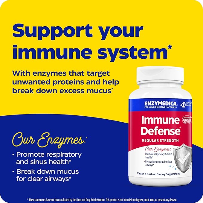 Enzymedica Immune Defense Regular Strength Proteolytic Enzymes for Immune Support 60 Count